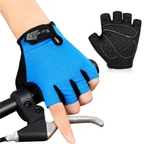 WEST BIKING YP0211218 Cycling Breathable Short Gloves Non-Slip Half Finger Gloves, Size: L(Blue)