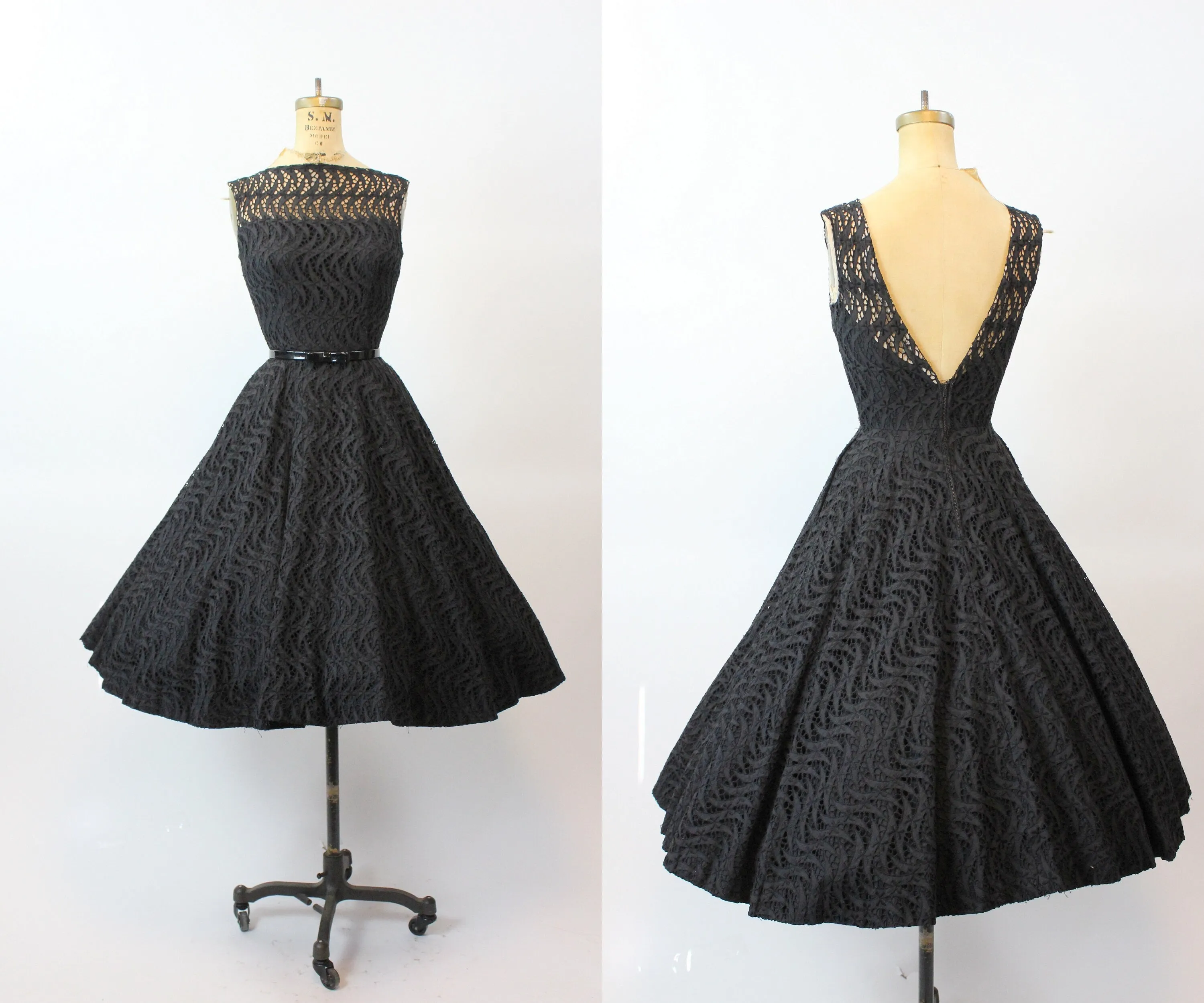 1950s MADELEINE FAUTH EYELET cotton dress xs | new spring summer