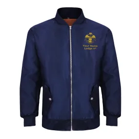 33rd Degree Scottish Rite Jacket - Wings Down Nylon Blue Color With Gold Embroidery