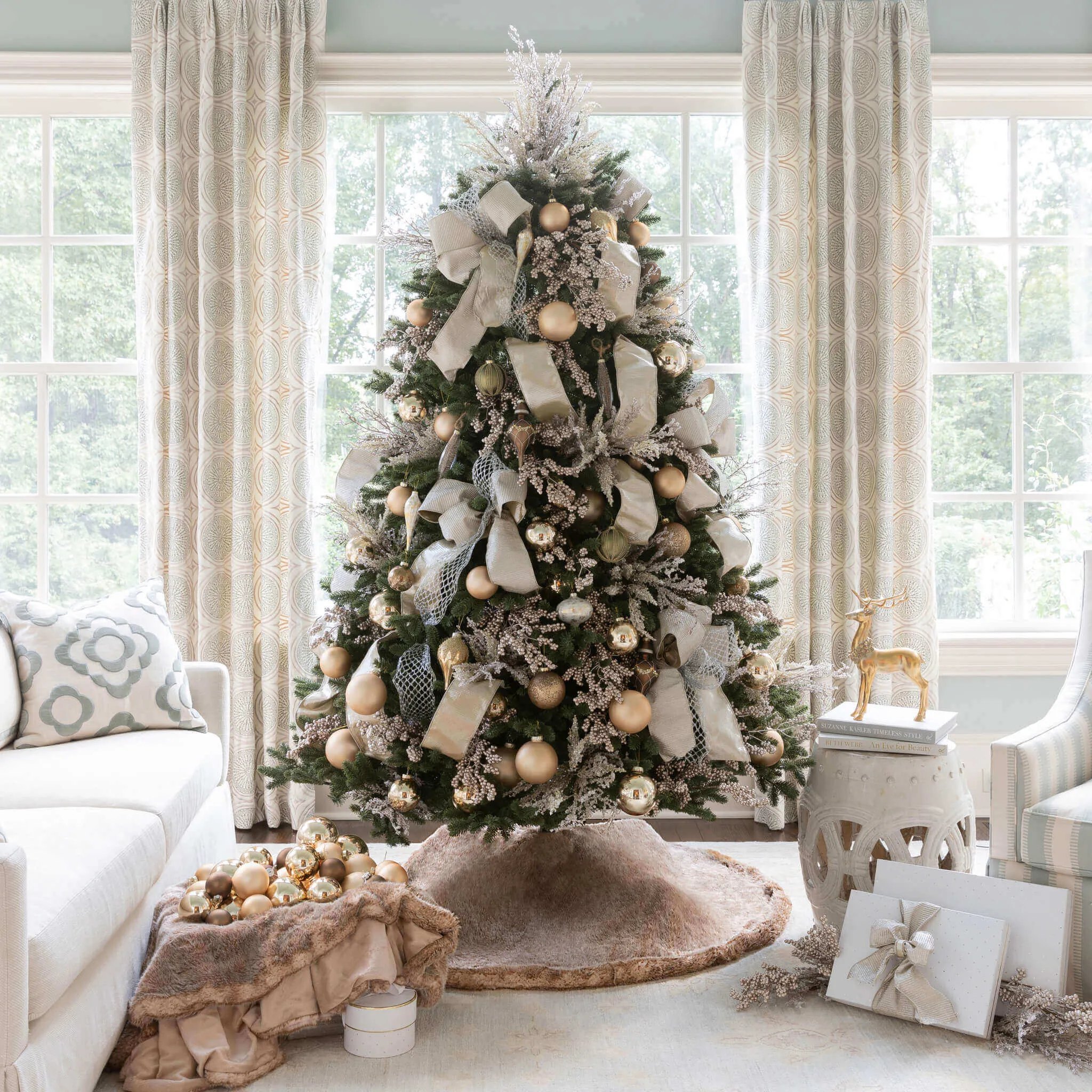 60" King Granite Faux Fur Tree Skirt