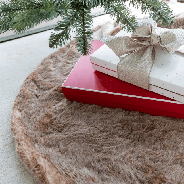 60" King Granite Faux Fur Tree Skirt