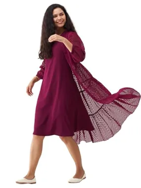 AASK Dress for Women|one Piece for Women|Kurta for Women Dress for Women|Tops for Women|Dresses for Women|Women top|Kurta Set for Women| Wine