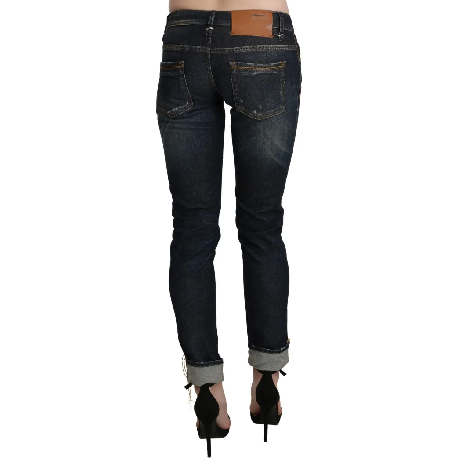 Acht Chic Dark Blue Skinny Cropped Jeans