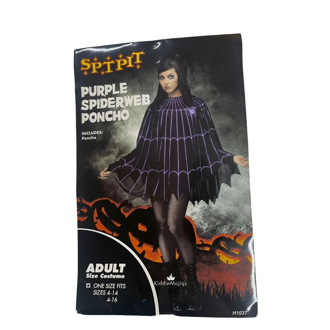 Adult Purple Spiderweb Poncho