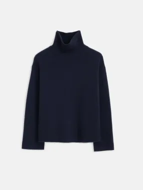 ALEX MILL CECILE TURTLENECK IN NAVY CASHMERE