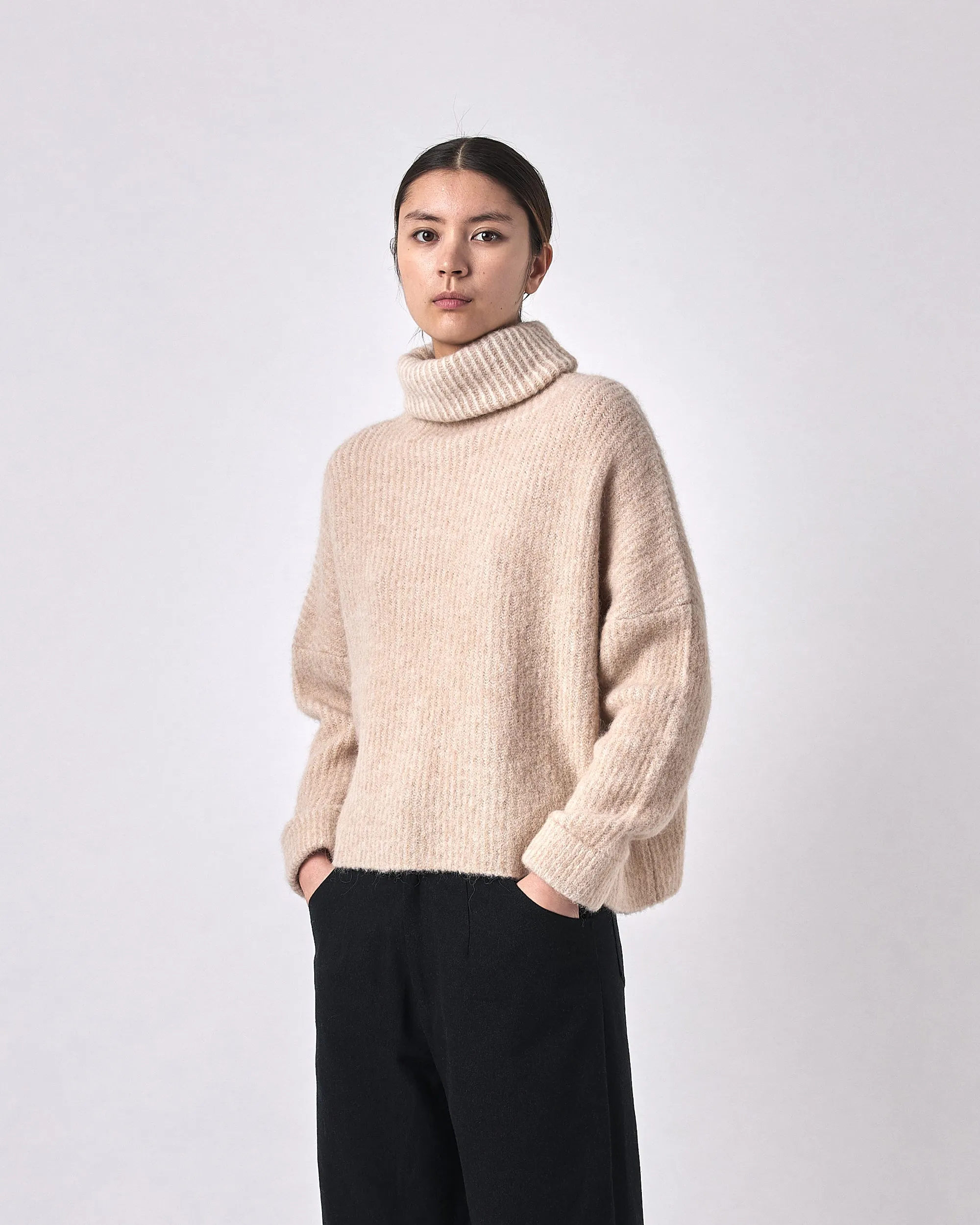 Alpaca Striped Turtleneck - FW23 - Light Stripes