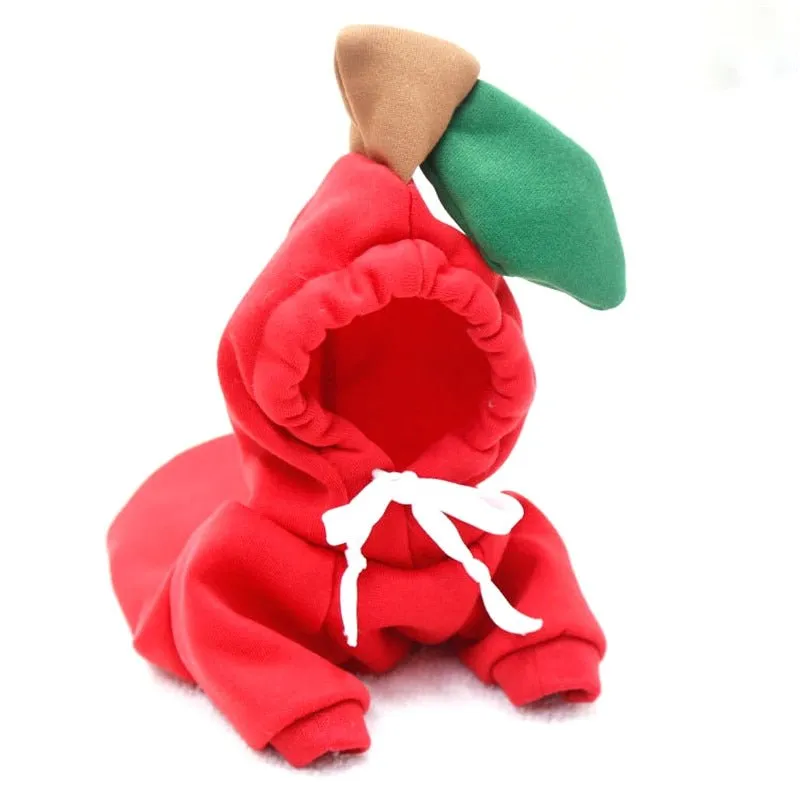 Anniepaw Fruit-Themed Warm Fleece Hoodie: Cute Dog Coat for Small Breeds