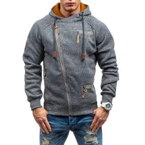 Asymmetrical Zip-Up Casual Hoodie