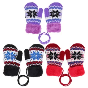 Autumn WinterElastic Warm Gloves for Kids Girls Full Finger Gloves Cute Cartoon Children Knitted Stretch Ski Mittens Gloves