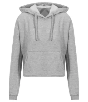 AWDis Ladies Cropped Hoodie | Heather Grey