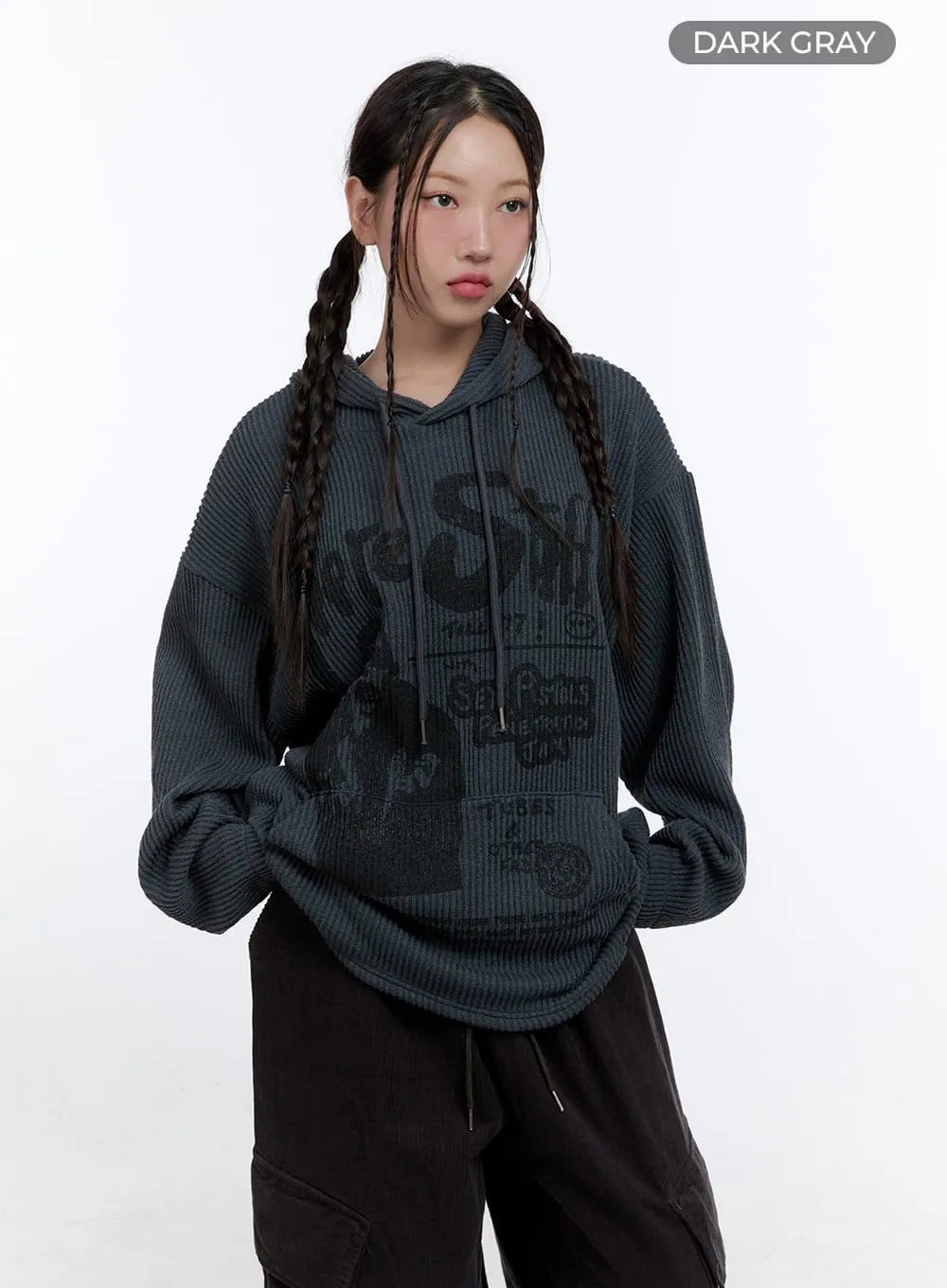 Baggy Graphic Hooded Sweater CS406