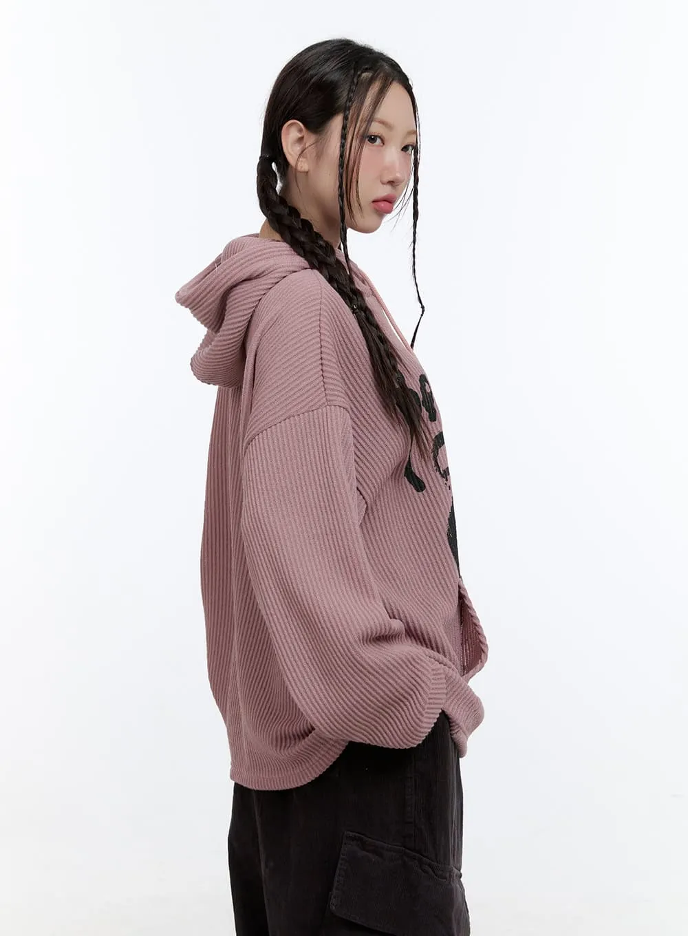 Baggy Graphic Hooded Sweater CS406