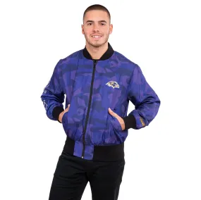 Baltimore Ravens NFL Mens Camo Bomber Jacket