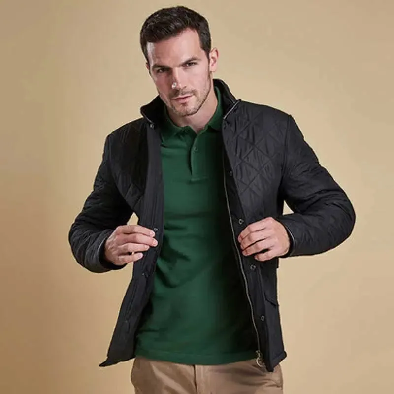 BARBOUR Powell Quilted Jacket with Fleece Lining - Mens - Black