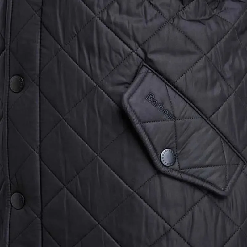 BARBOUR Powell Quilted Jacket with Fleece Lining - Mens - Black