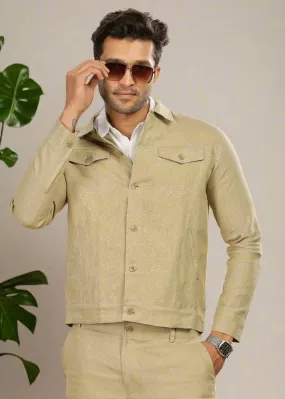 Becket - Linen Short Jacket - Sage Green