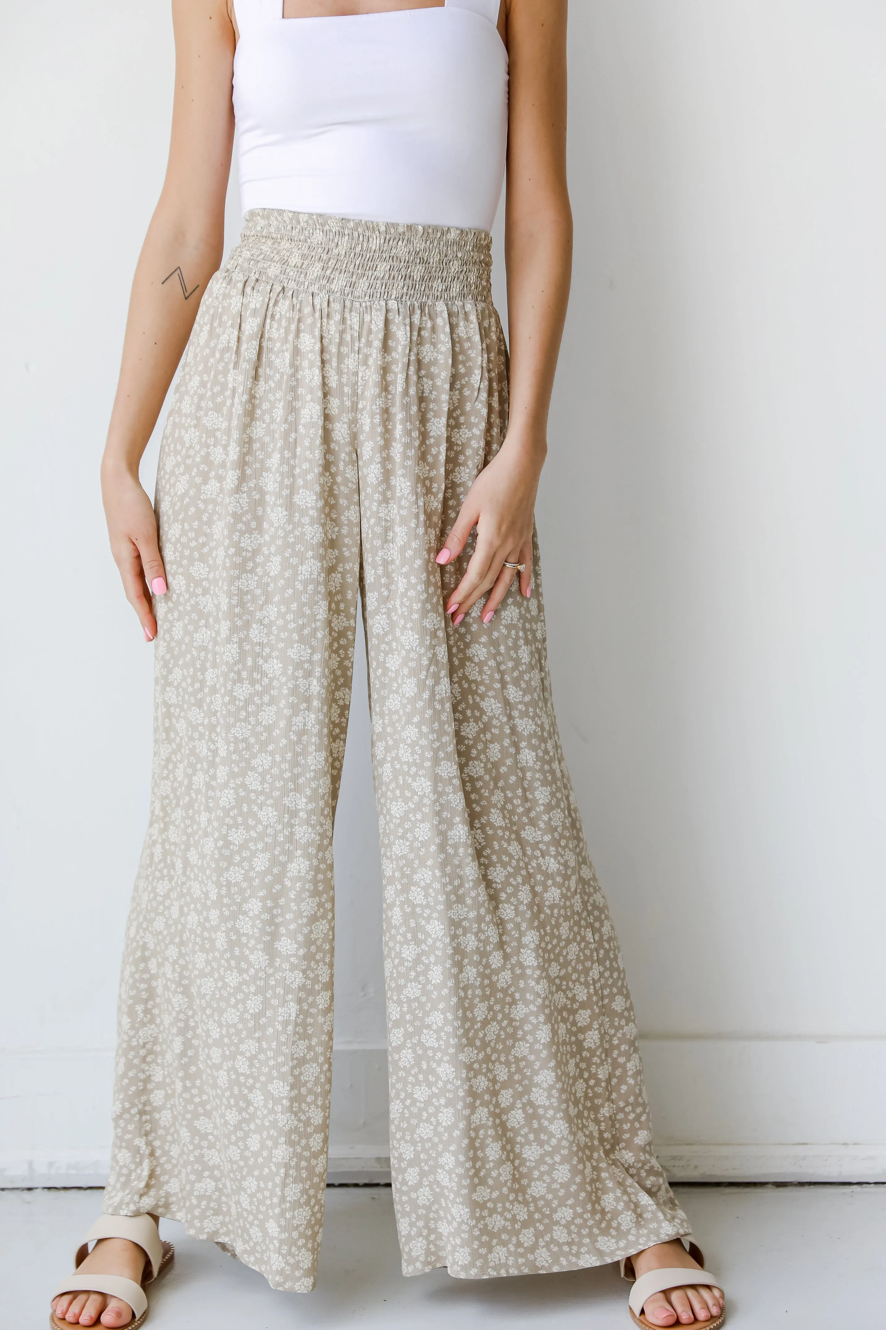 Begin To Bloom Floral Wide Leg Pants