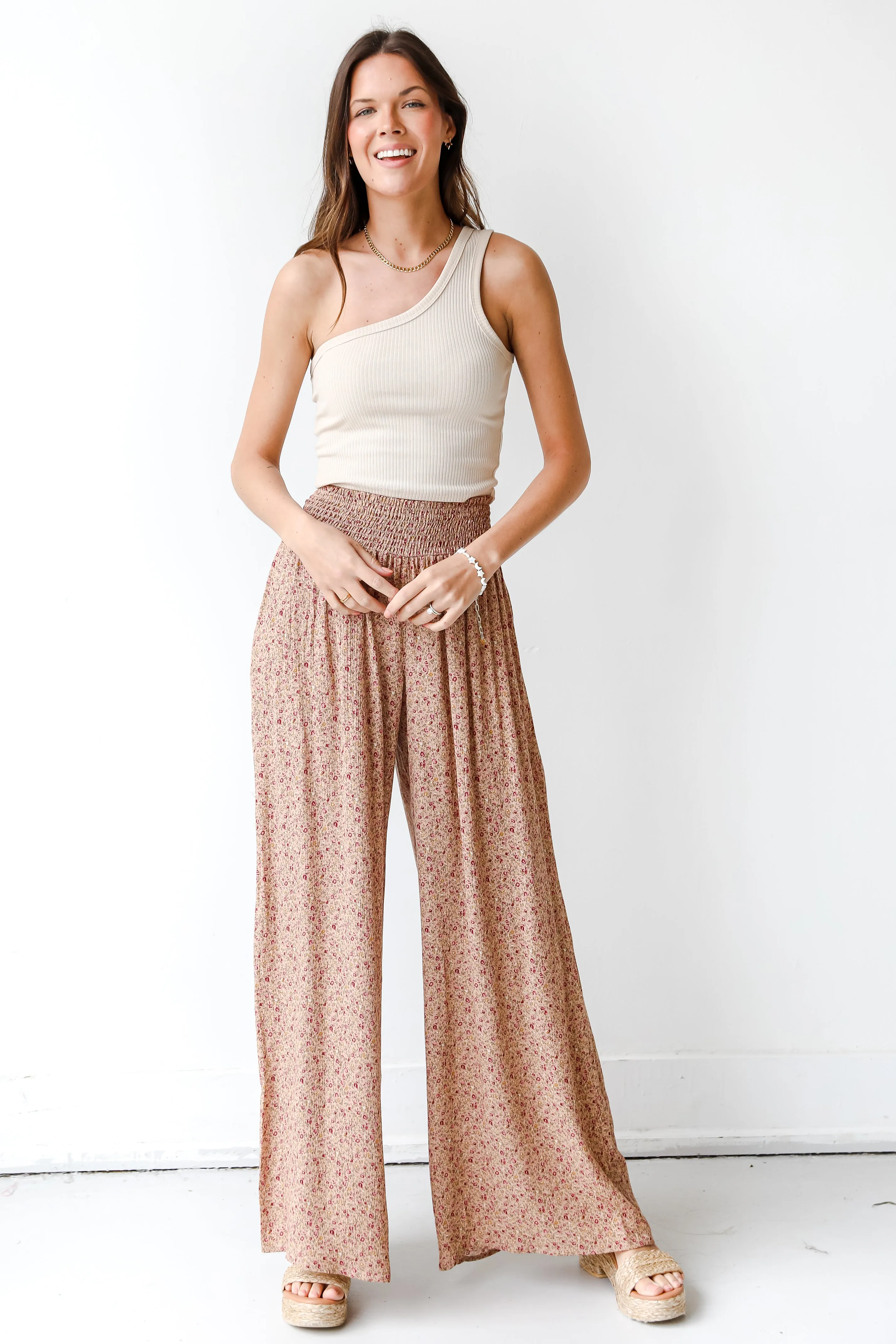 Begin To Bloom Floral Wide Leg Pants