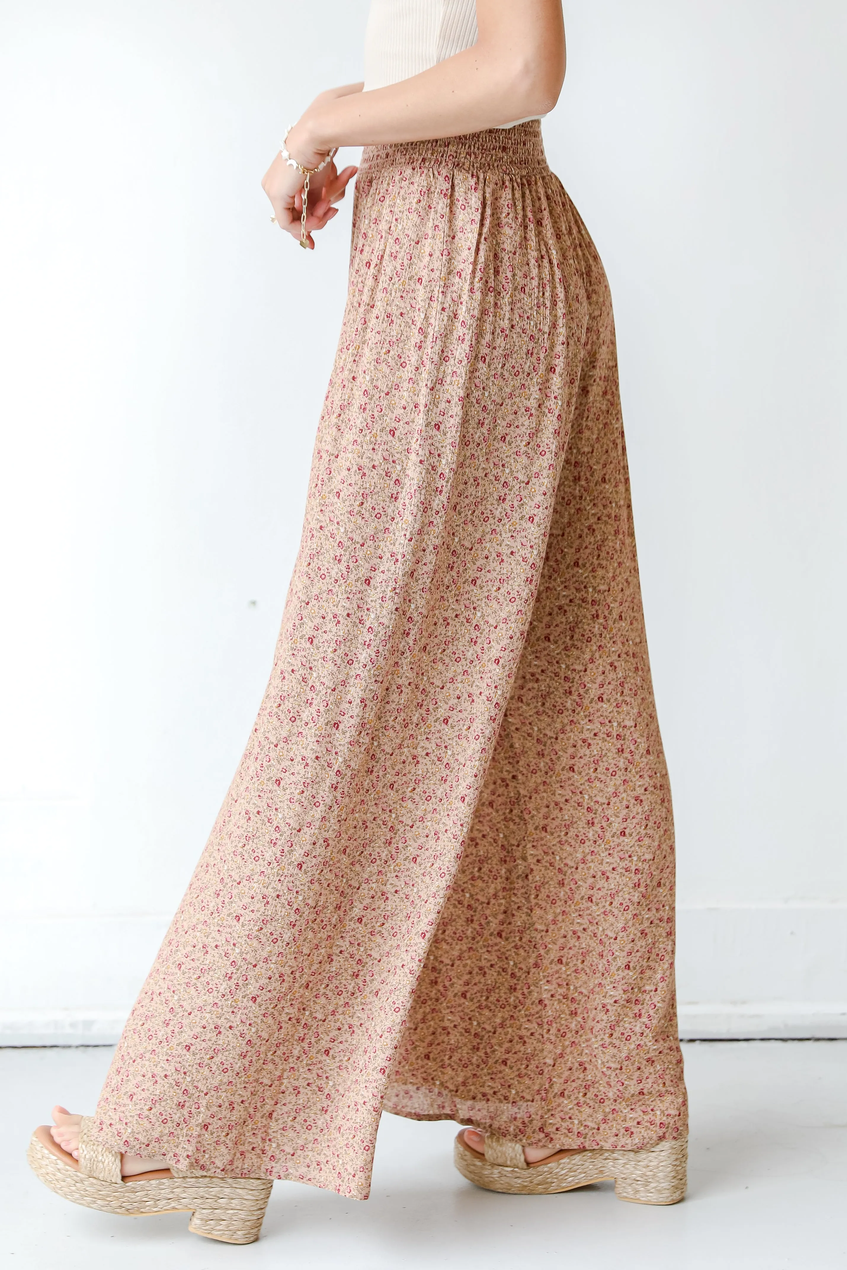 Begin To Bloom Floral Wide Leg Pants