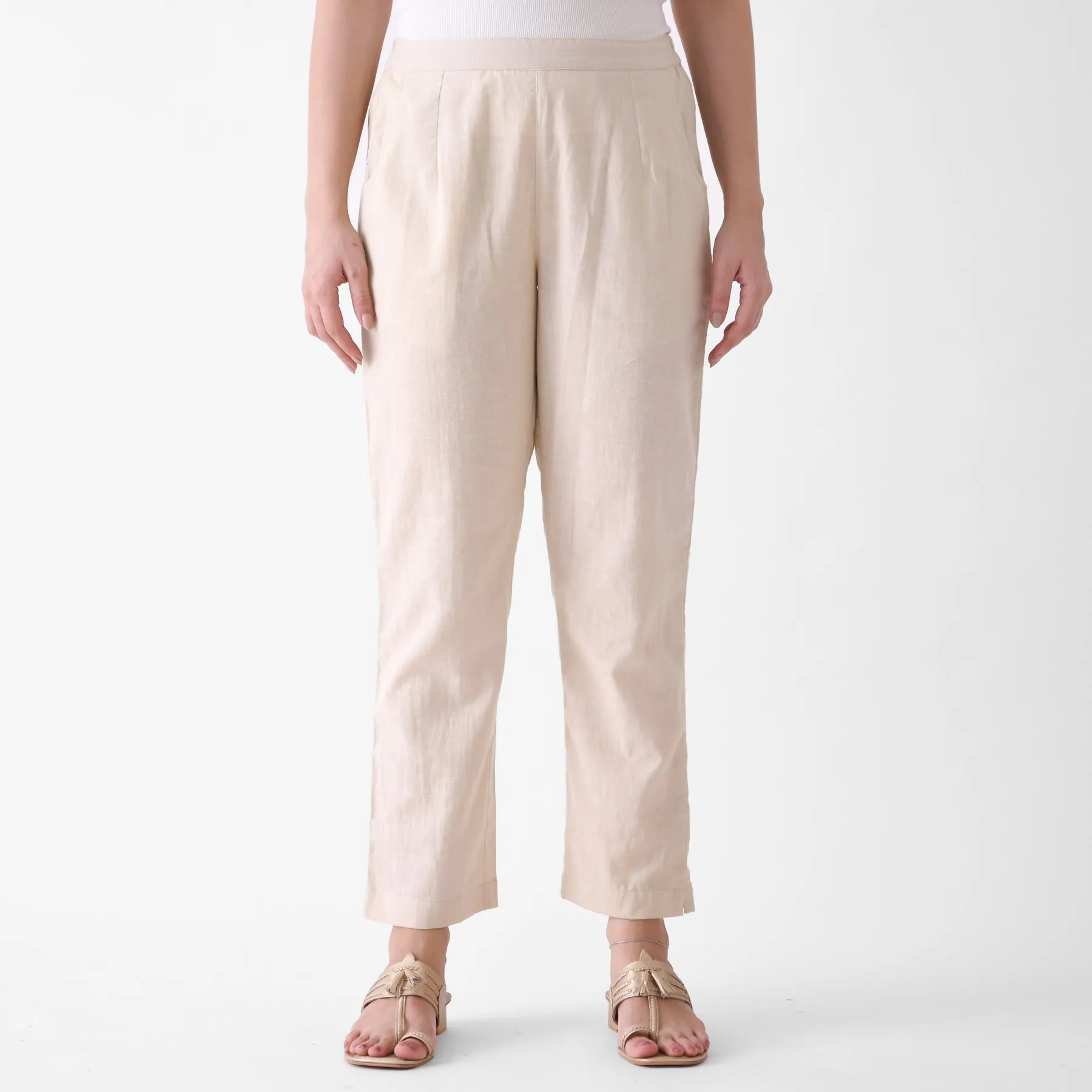 Beige Cotton AMPM Pants