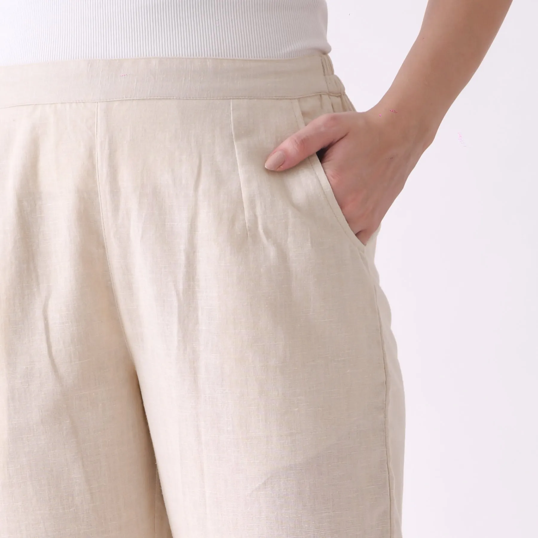 Beige Cotton AMPM Pants