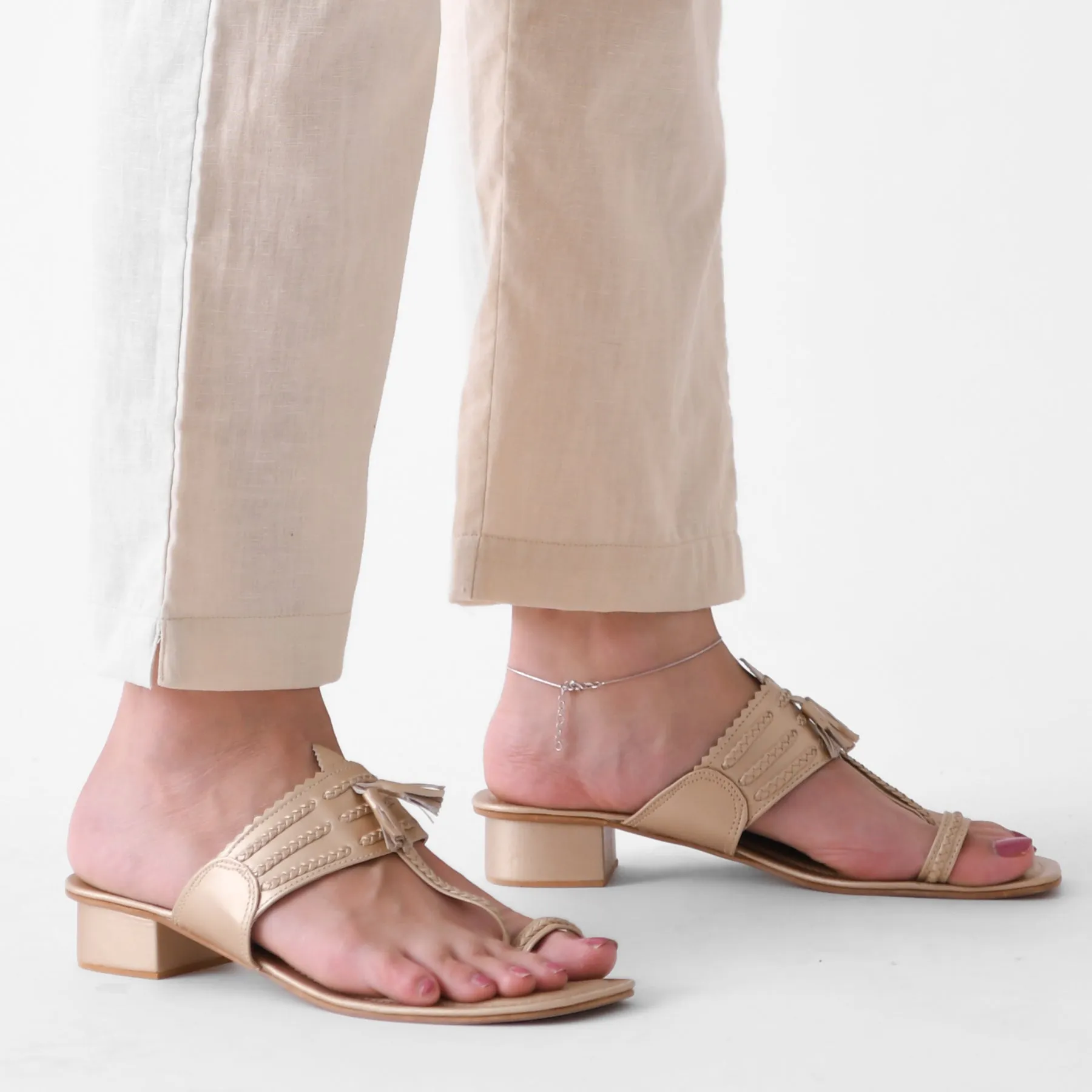 Beige Cotton AMPM Pants