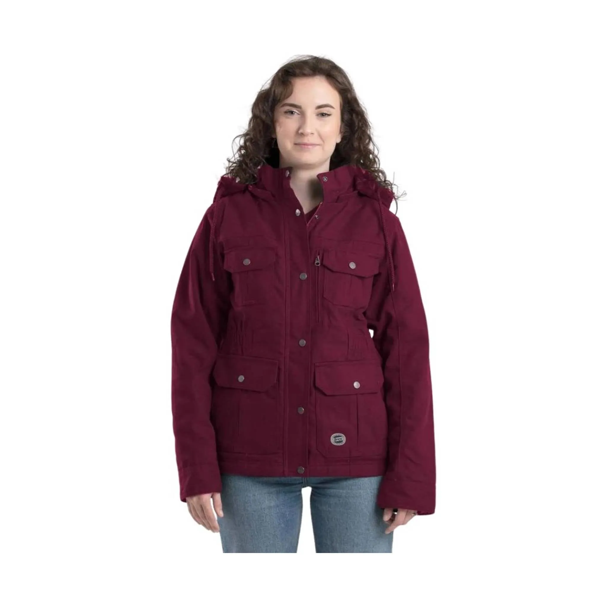 Berne Women's Vintage Washed Duck Barn Coat - Maroon FINAL SALE!