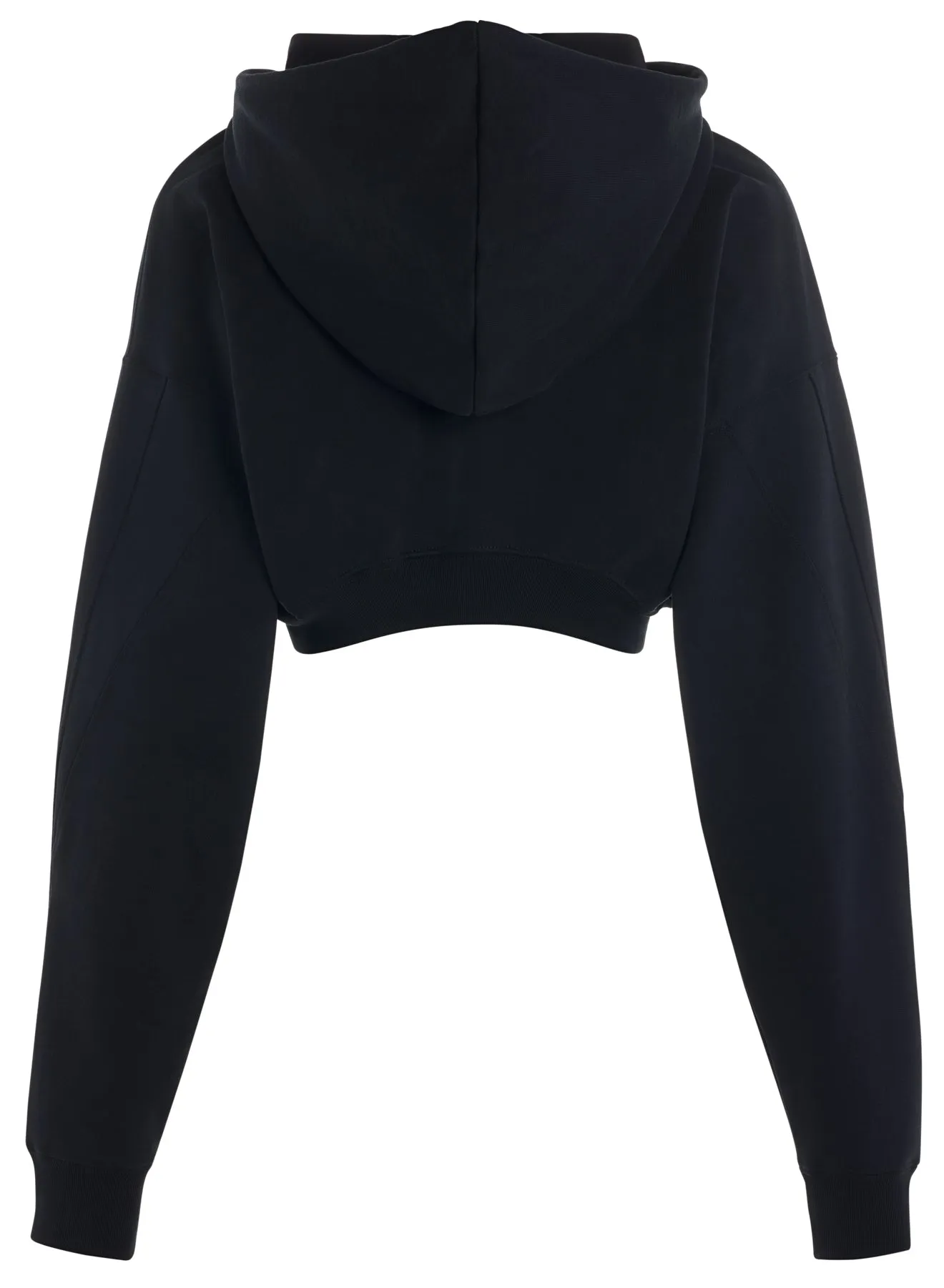 black cropped mugler executive hoodie