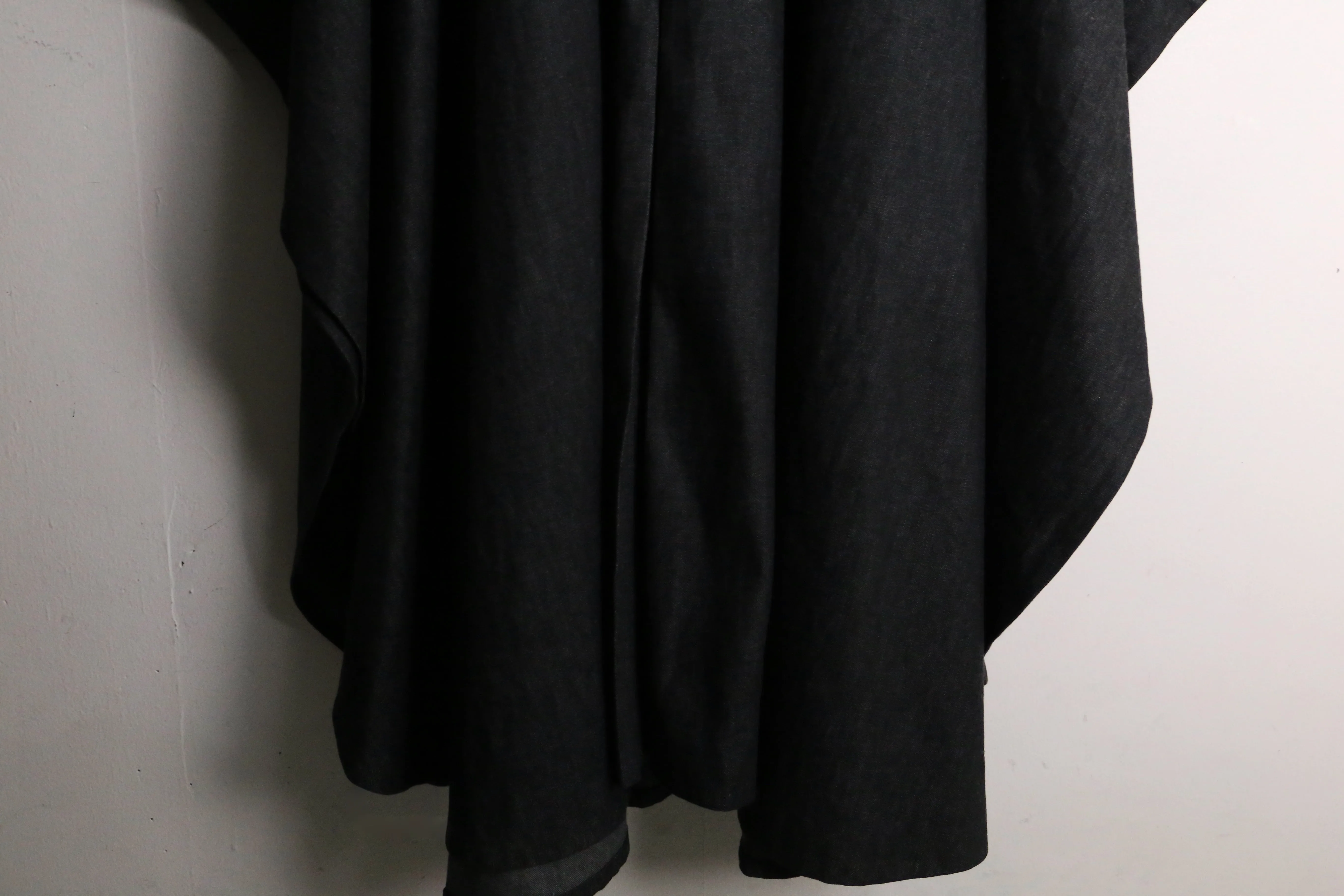 black super wide poncho coat