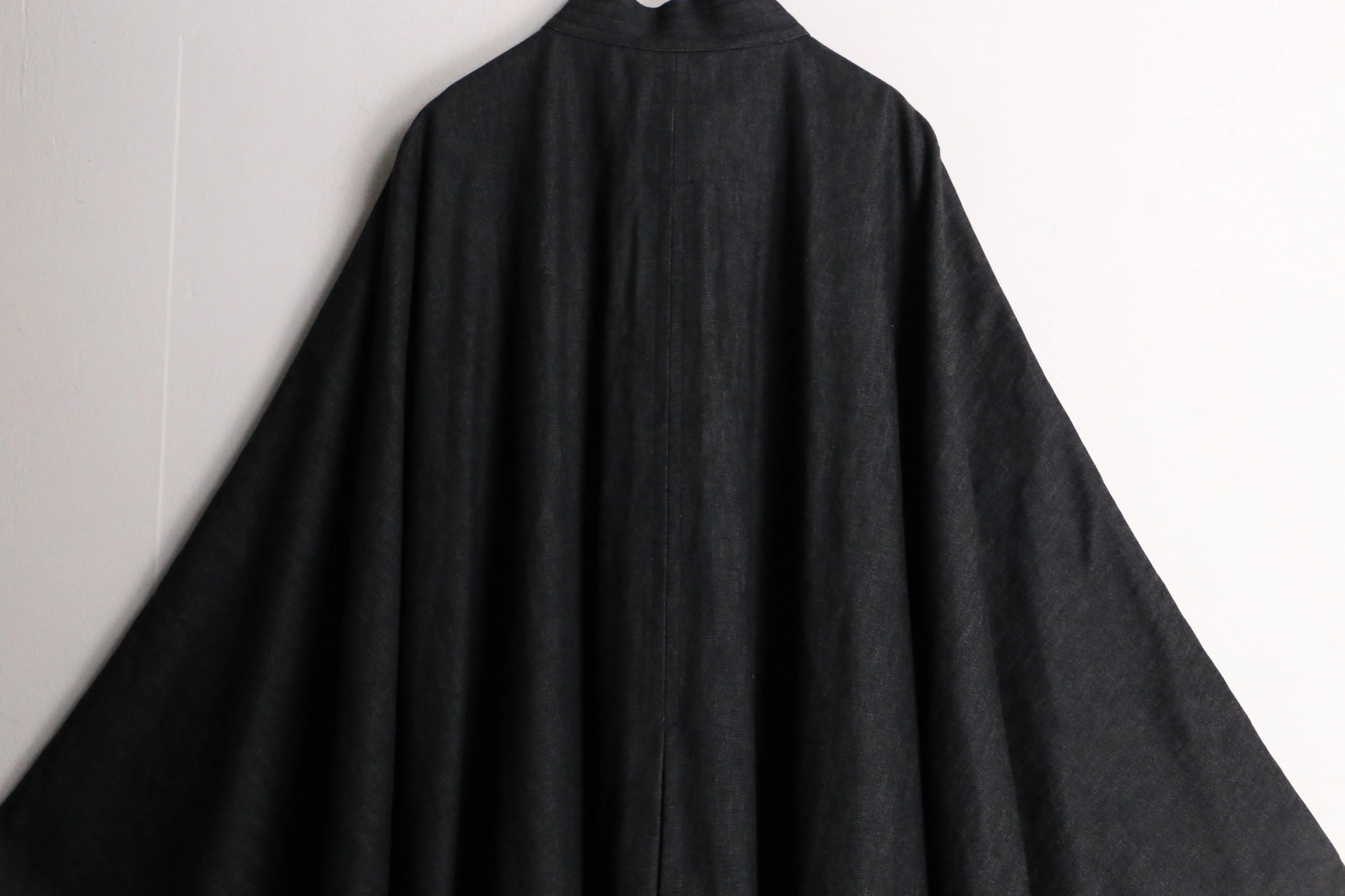 black super wide poncho coat