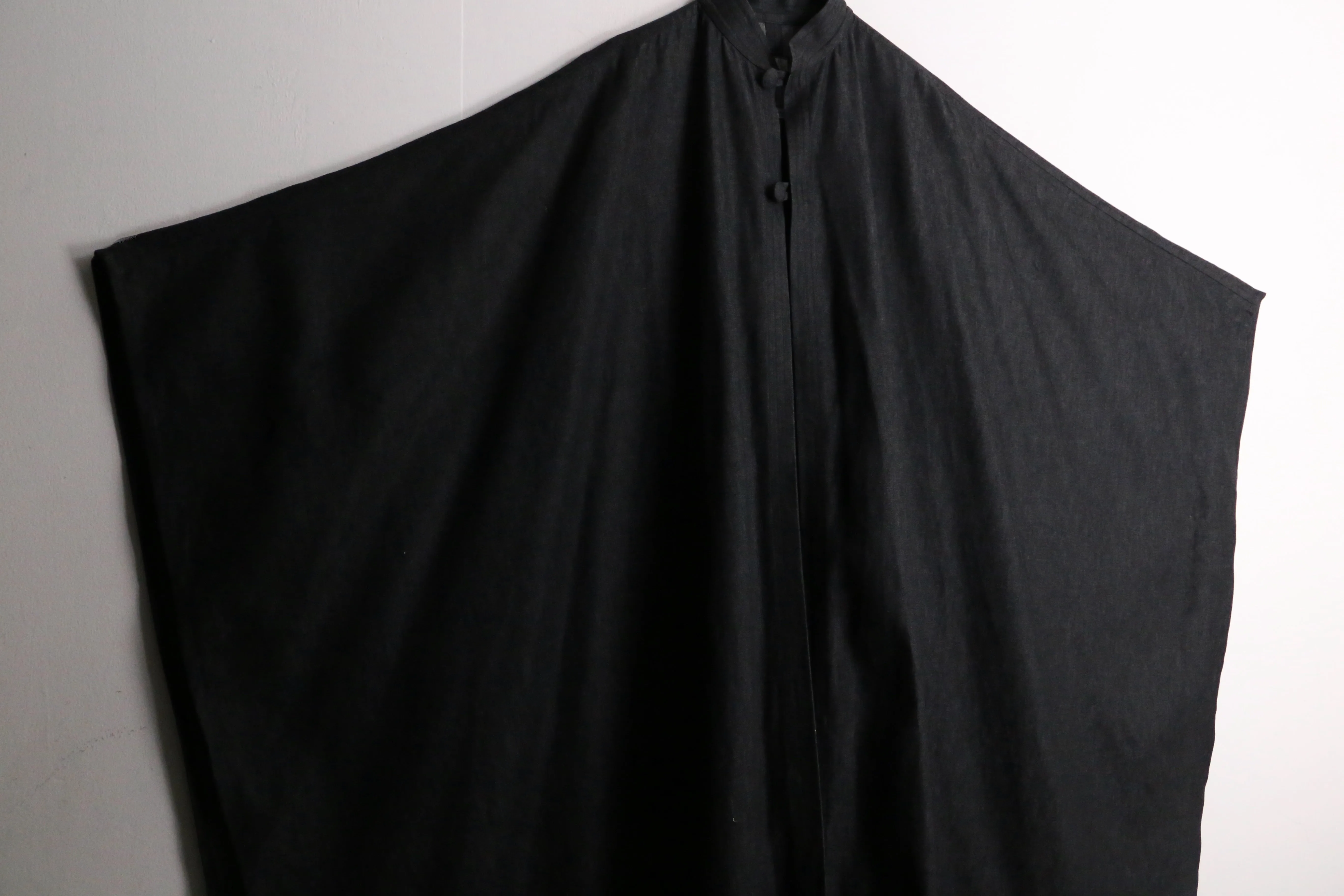 black super wide poncho coat