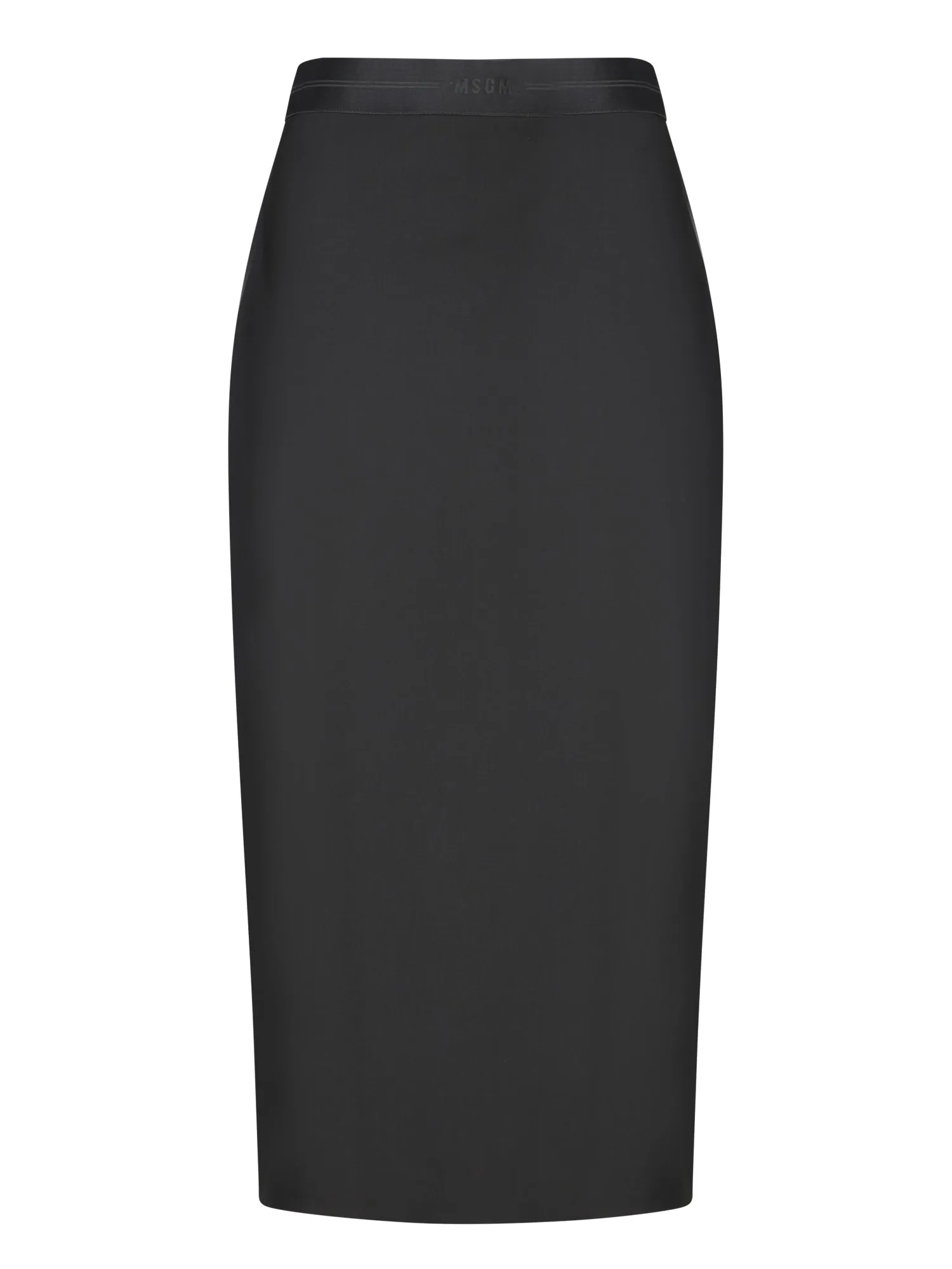 Black Wool Fresco Pencil Skirt