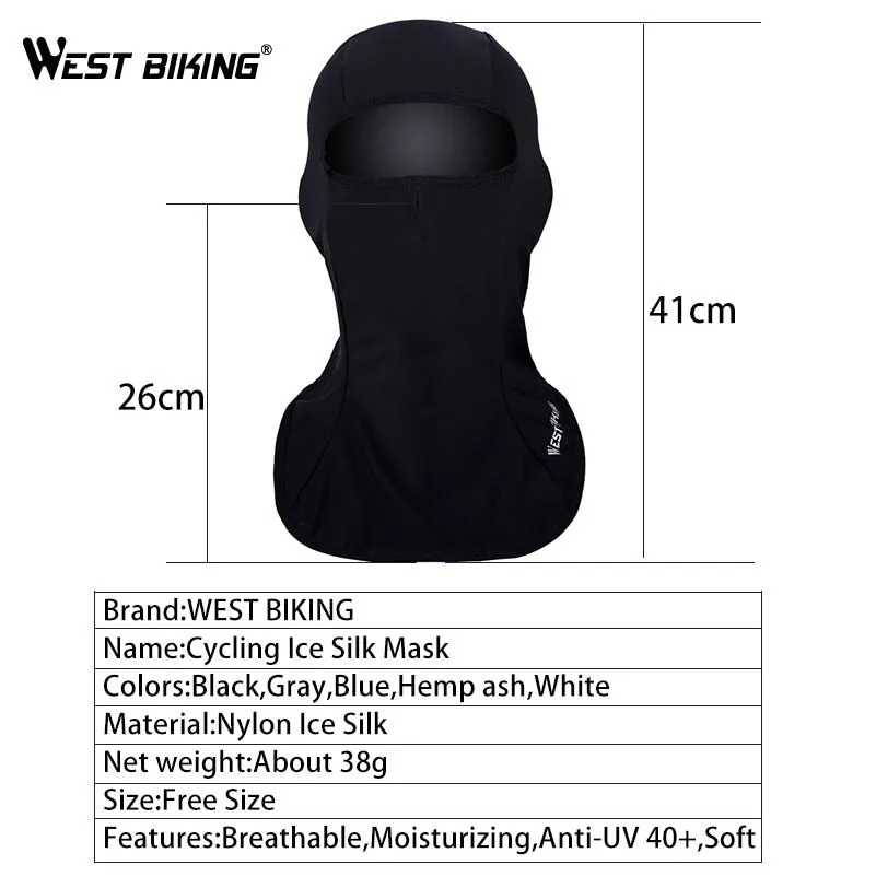 Breathable Thin Cycling Face Mask Ice Fabric Cool Balaclava Anti-UV Windproof Road MTB Bike Mask Bicycle Face Mask