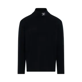 Buckle Turtleneck Sweater in Black