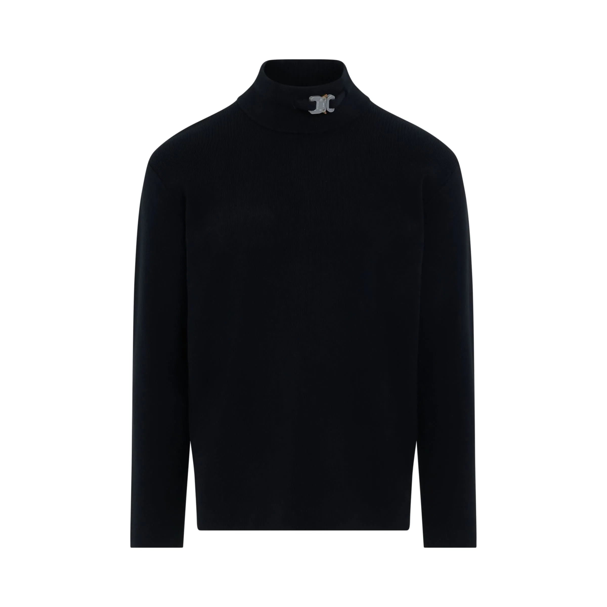 Buckle Turtleneck Sweater in Black