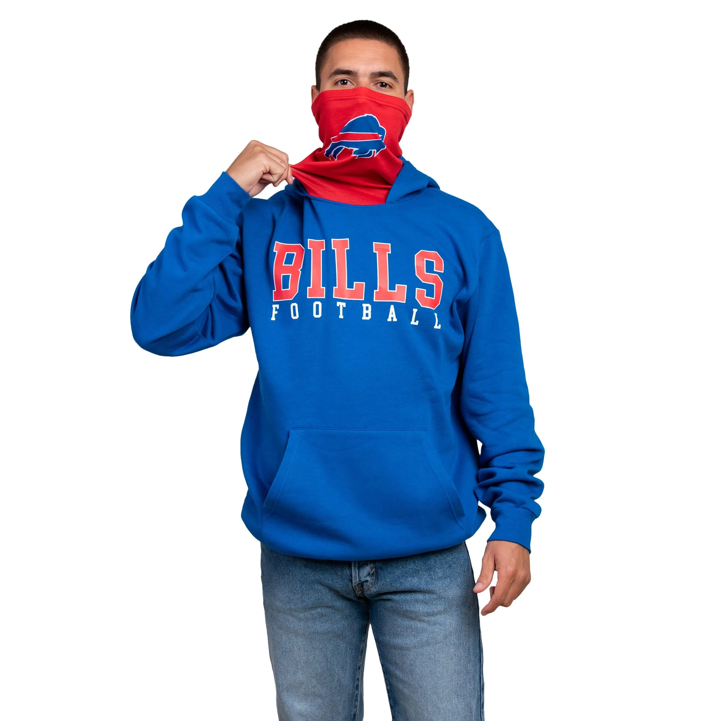 Buffalo Bills NFL Mens Solid Gaiter Hoodie