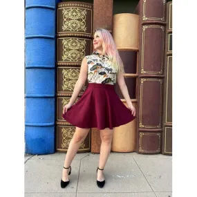 Burgundy Skater Skirt