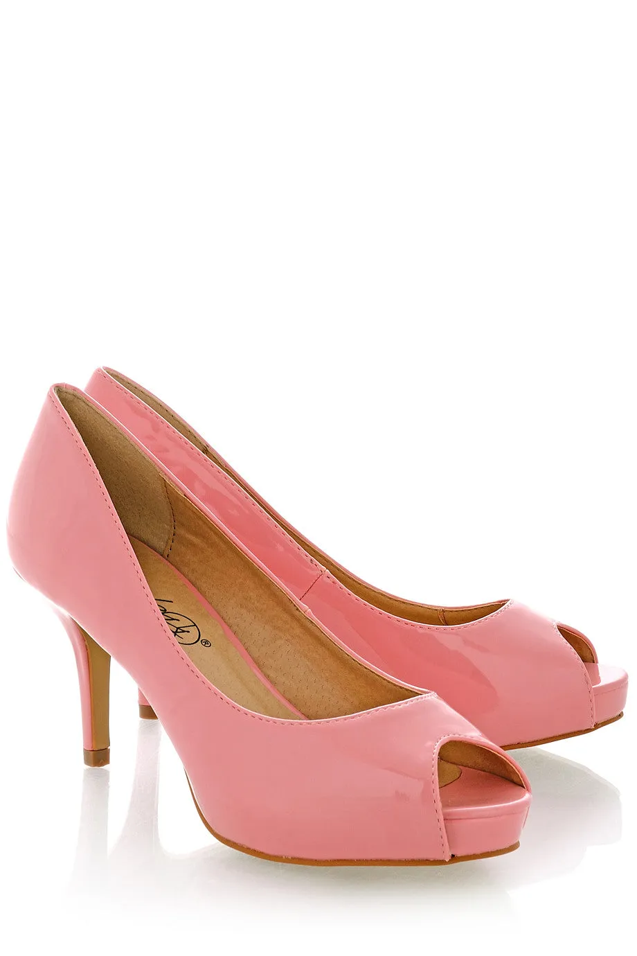 CAMERON Pink Patent Peep Toe