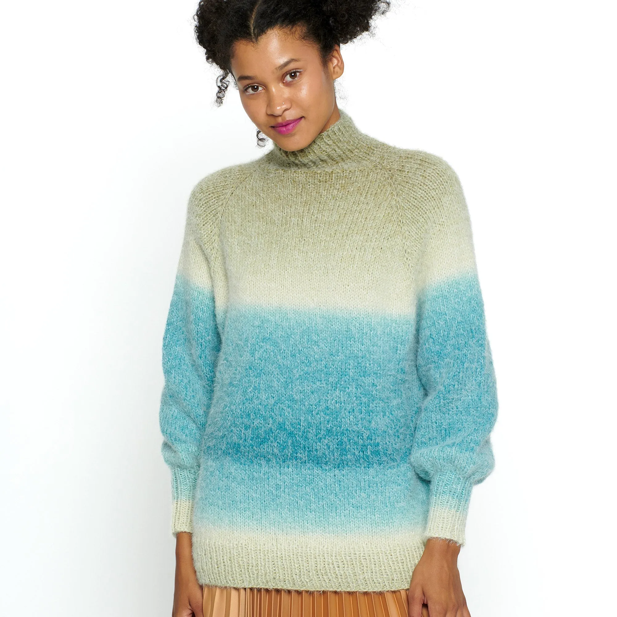 Caron Turtleneck Knit Pullover