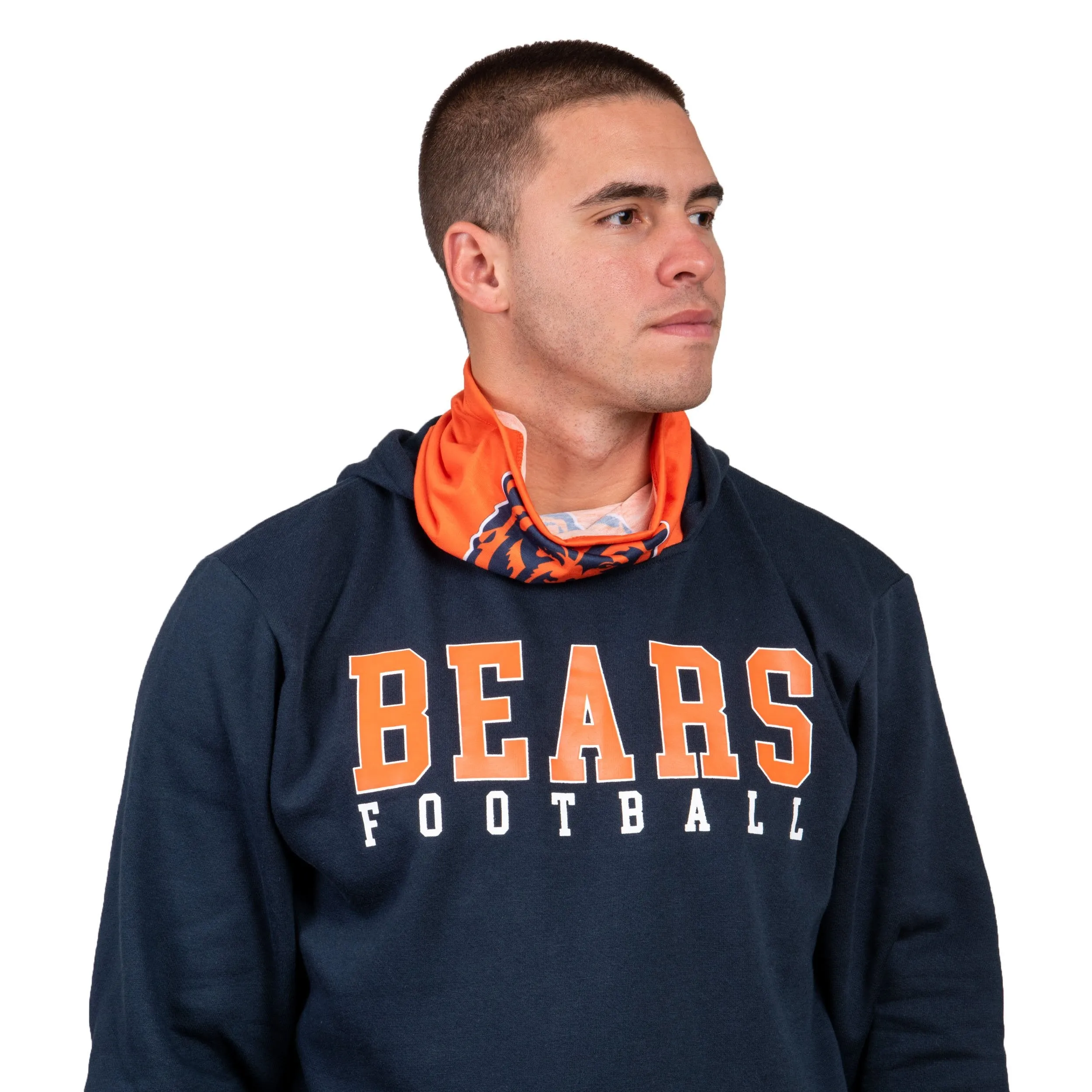 Chicago Bears NFL Mens Solid Gaiter Hoodie