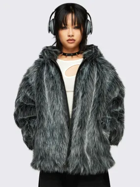 Chrome Faux Fur Jacket