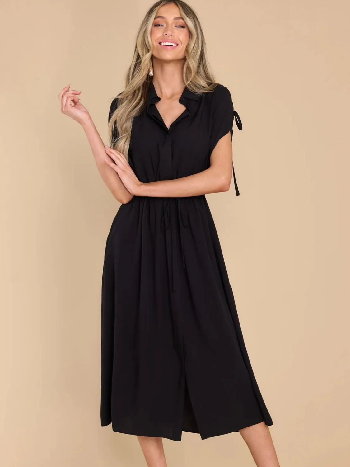 Classic Short Sleeve Midi Resort Dress