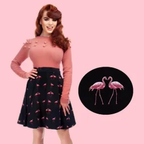 Collectif Tammy Winter Flamingo Flare Skirt