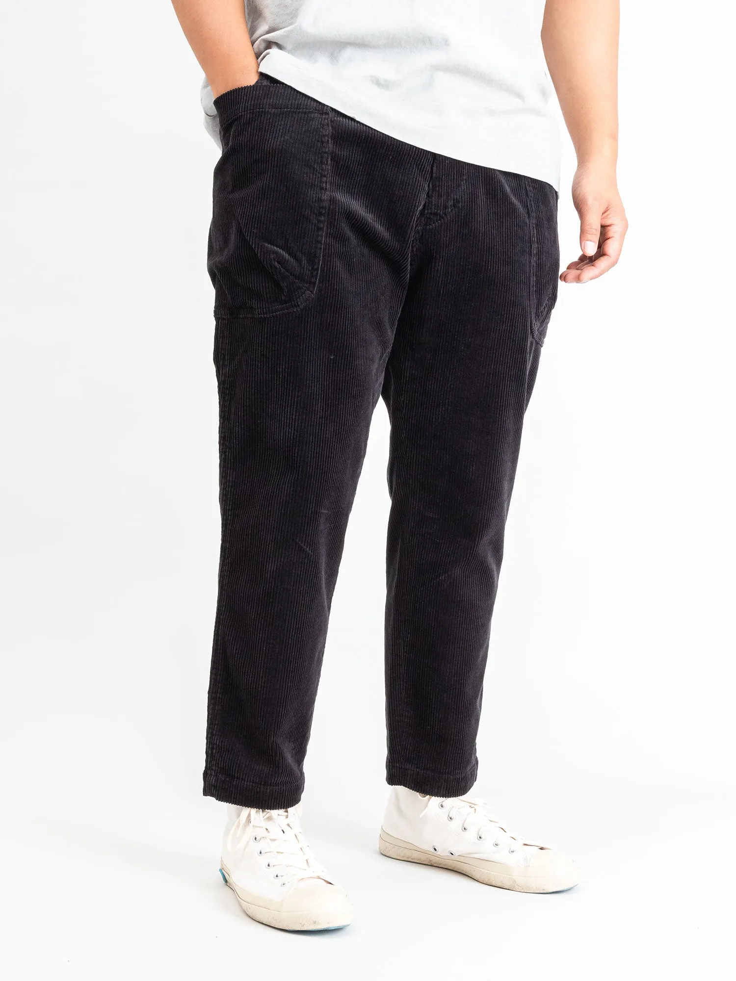 Corduroy 9/10 Work Trousers in Black