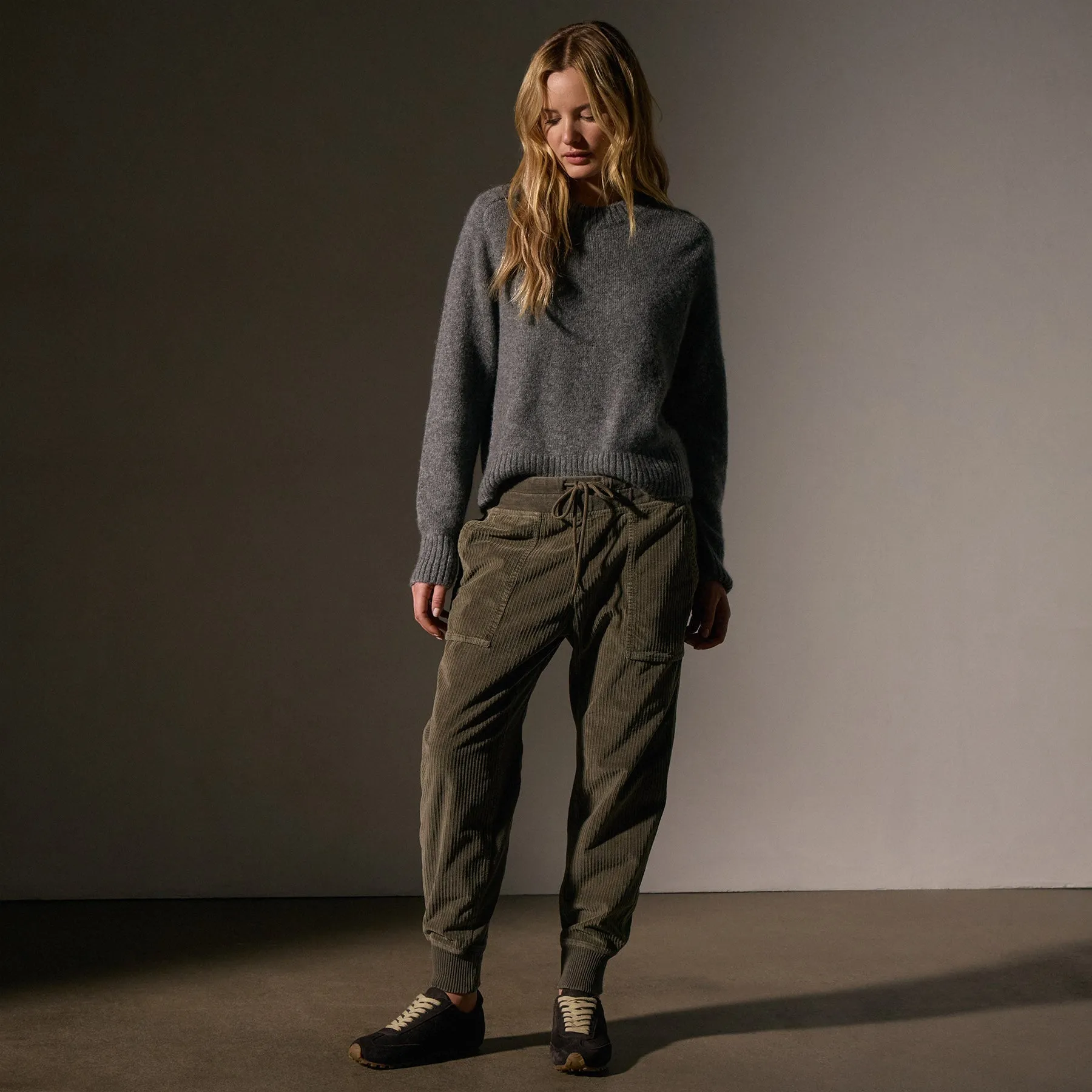 Corduroy Mixed Media Pant - Army Green Pigment