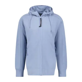 CP COMPANY Goggle Hood Zip-Up Sweatshirt Infinity Blue