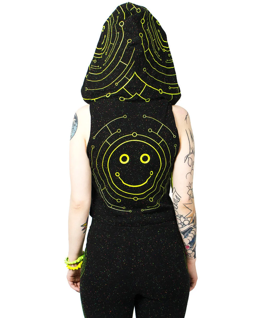 CROP VEST HOODIE TECFACE