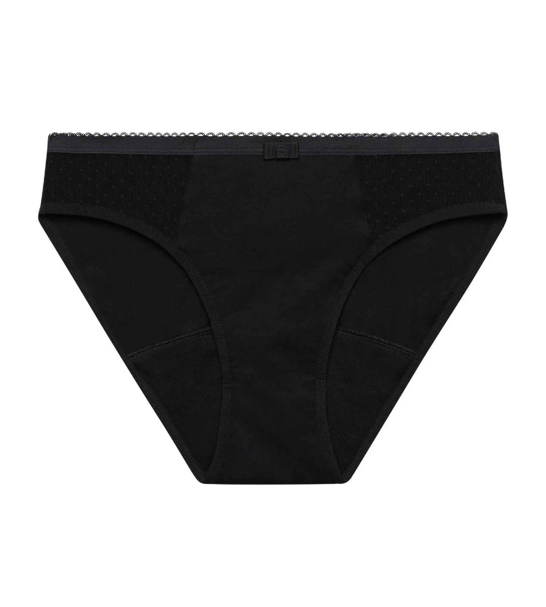 Culotte de règle lavable en coton bio flux moyen Noir Dim Protect