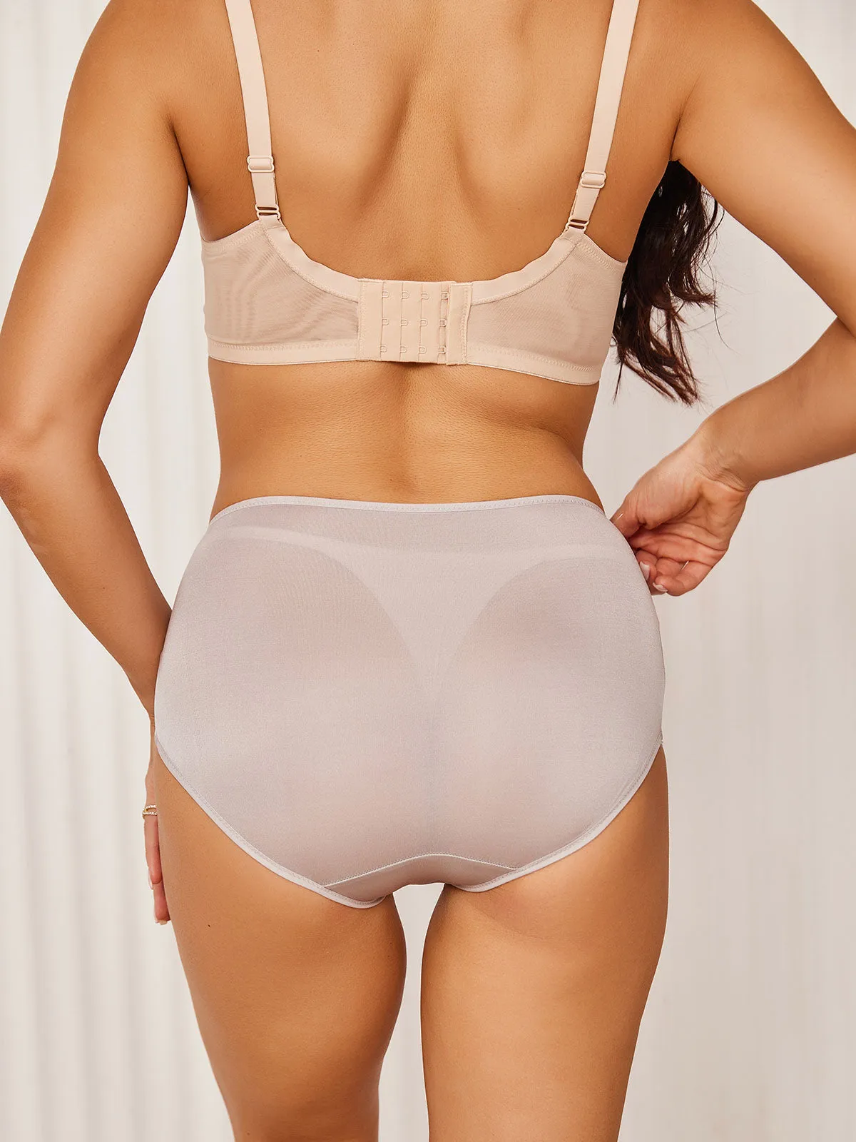 Culotte Tricotée en Soie de Mûrier Taille Haute (Soutien-Gorge NON Inclus)