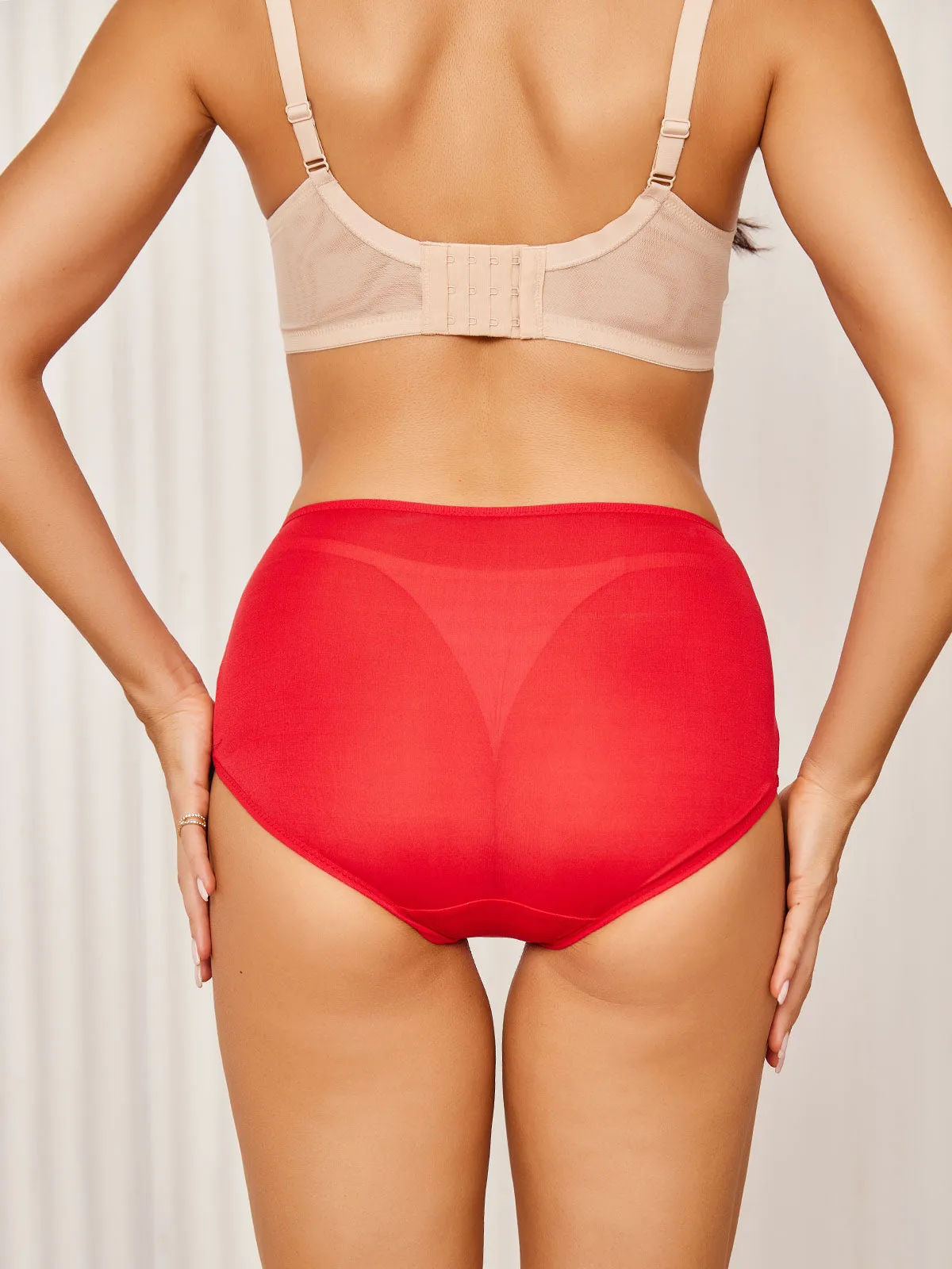 Culotte Tricotée en Soie de Mûrier Taille Haute (Soutien-Gorge NON Inclus)